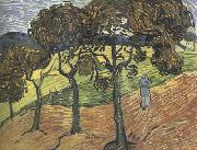 Vincent Van Gogh Landscape with Tree and  Figures (nn04) painting